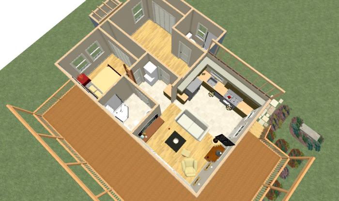 Tiny House Blueprints Plans 2 Bedroom and Loft 722 SQFT | Construction ...